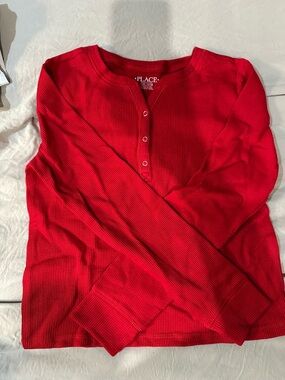 The Children's Place Red Button Henley Shirt